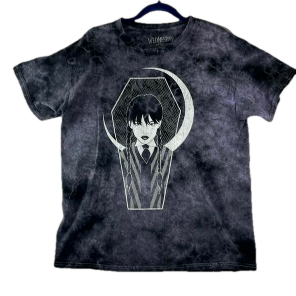 Goodie Two Sleeves Wednesday Addams Black Tie-Dye T-Shirt